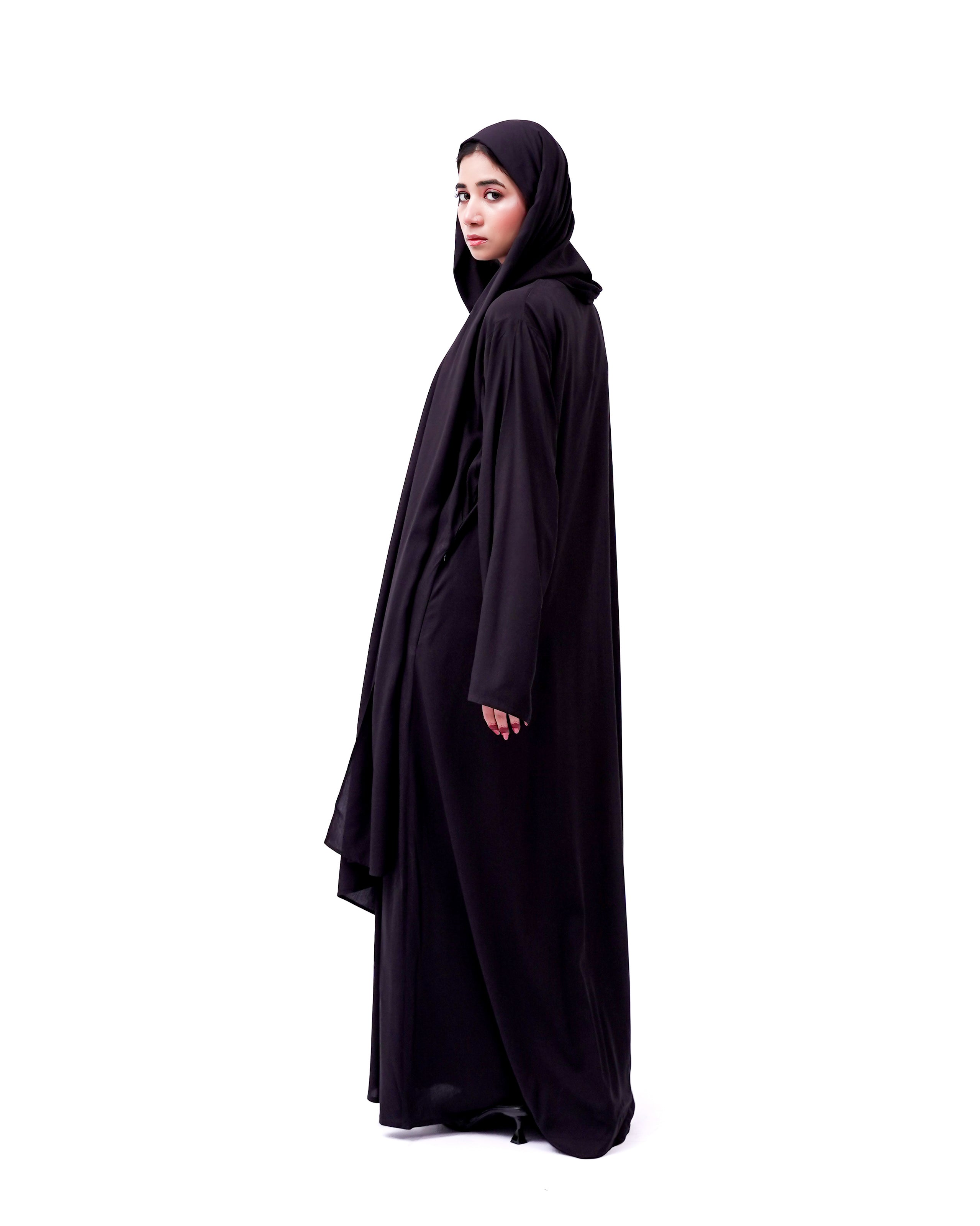 Front open 0121-P Malai Lawn-Black-