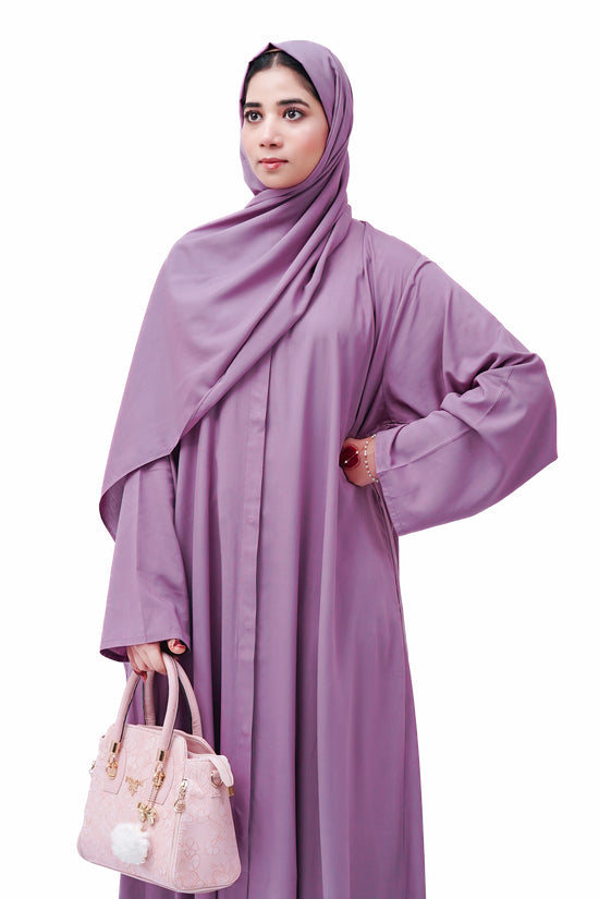 Front open 0121-P Malai Lawn-Purple-