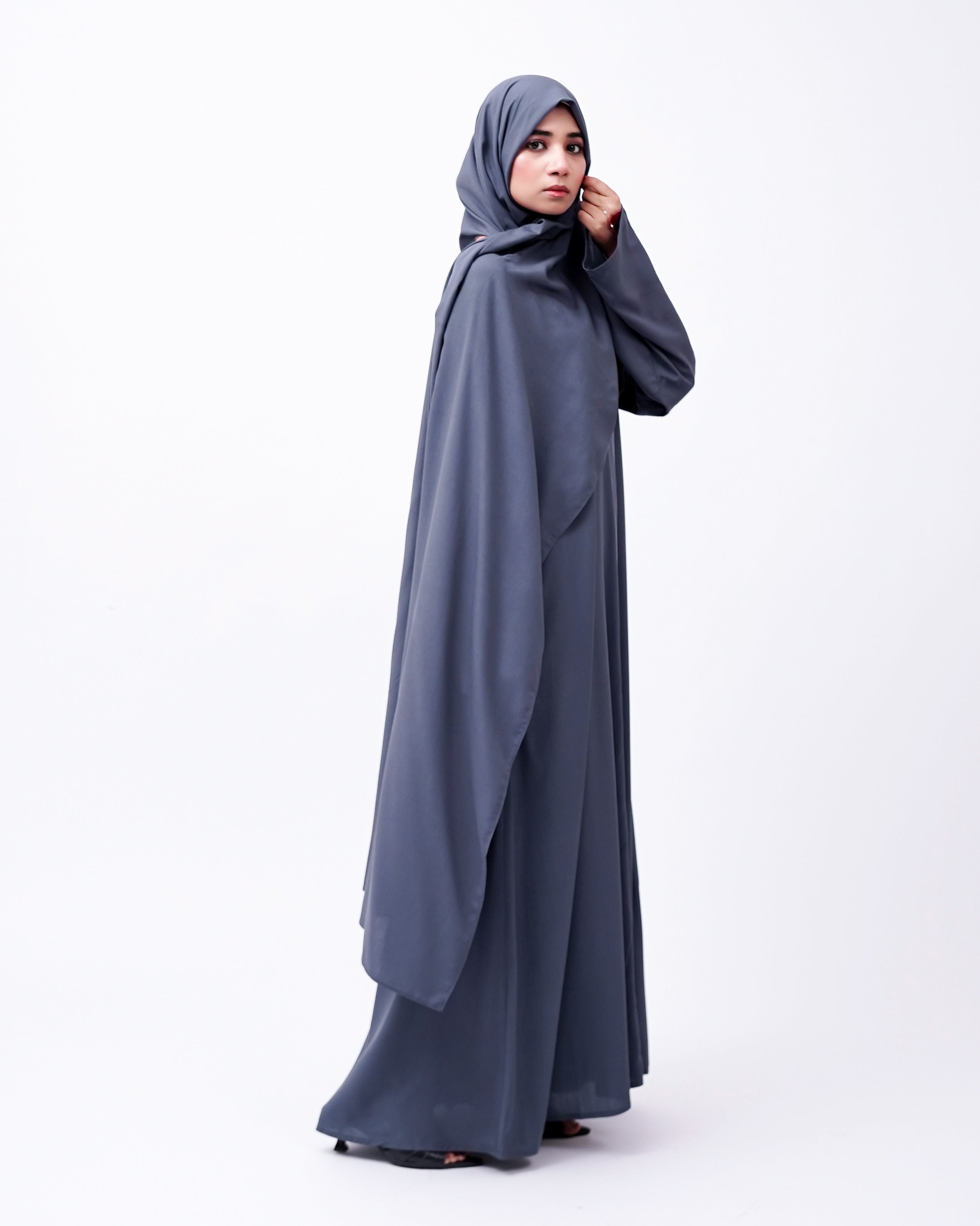 Front open 0121-P Malai Lawn-Grey-