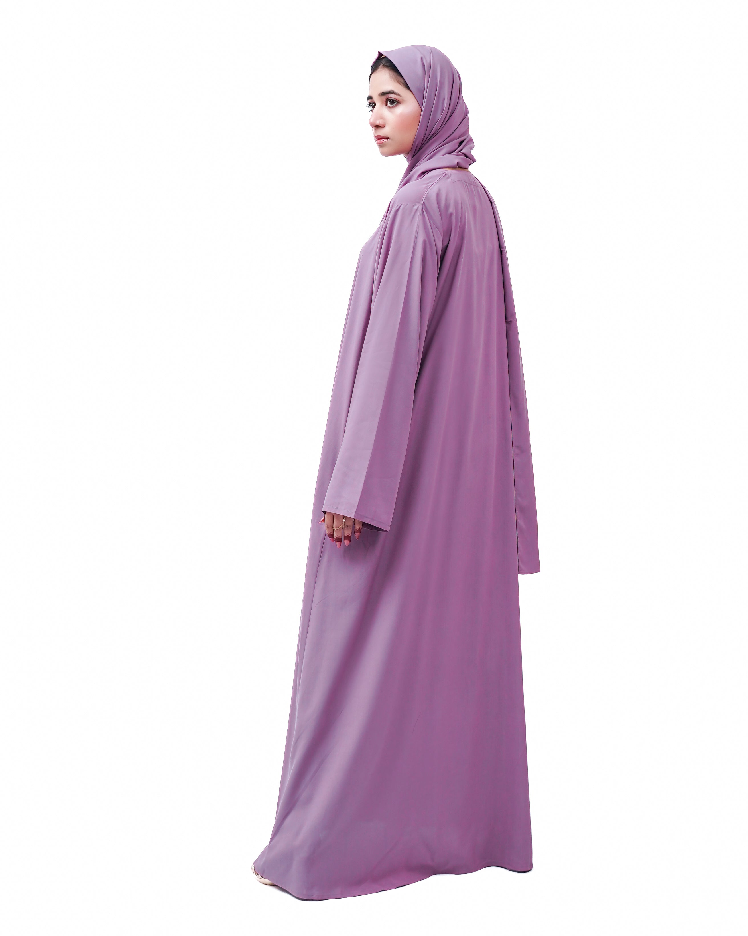 Front open 0121-P Malai Lawn-Purple-
