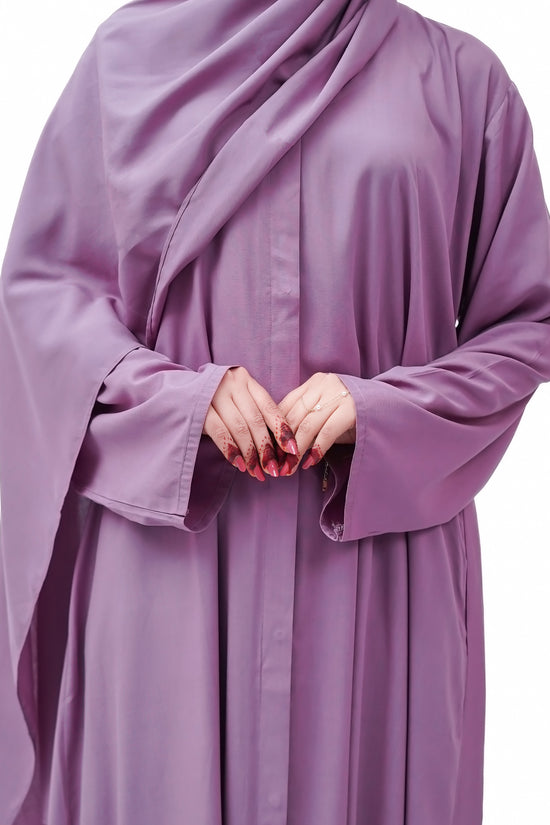 Front open 0121-P Malai Lawn-Purple-