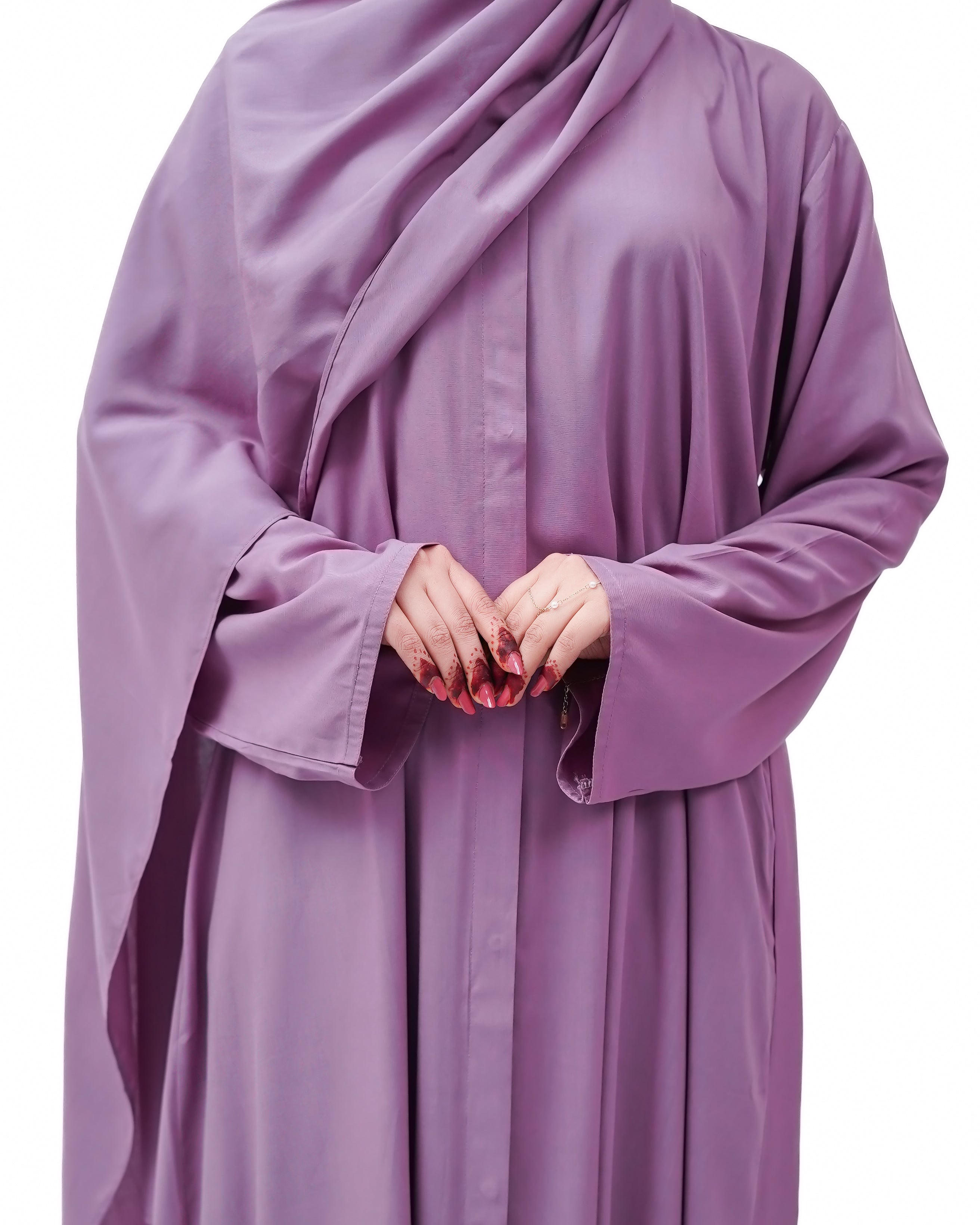 Front open 0121-P Malai Lawn-Purple-