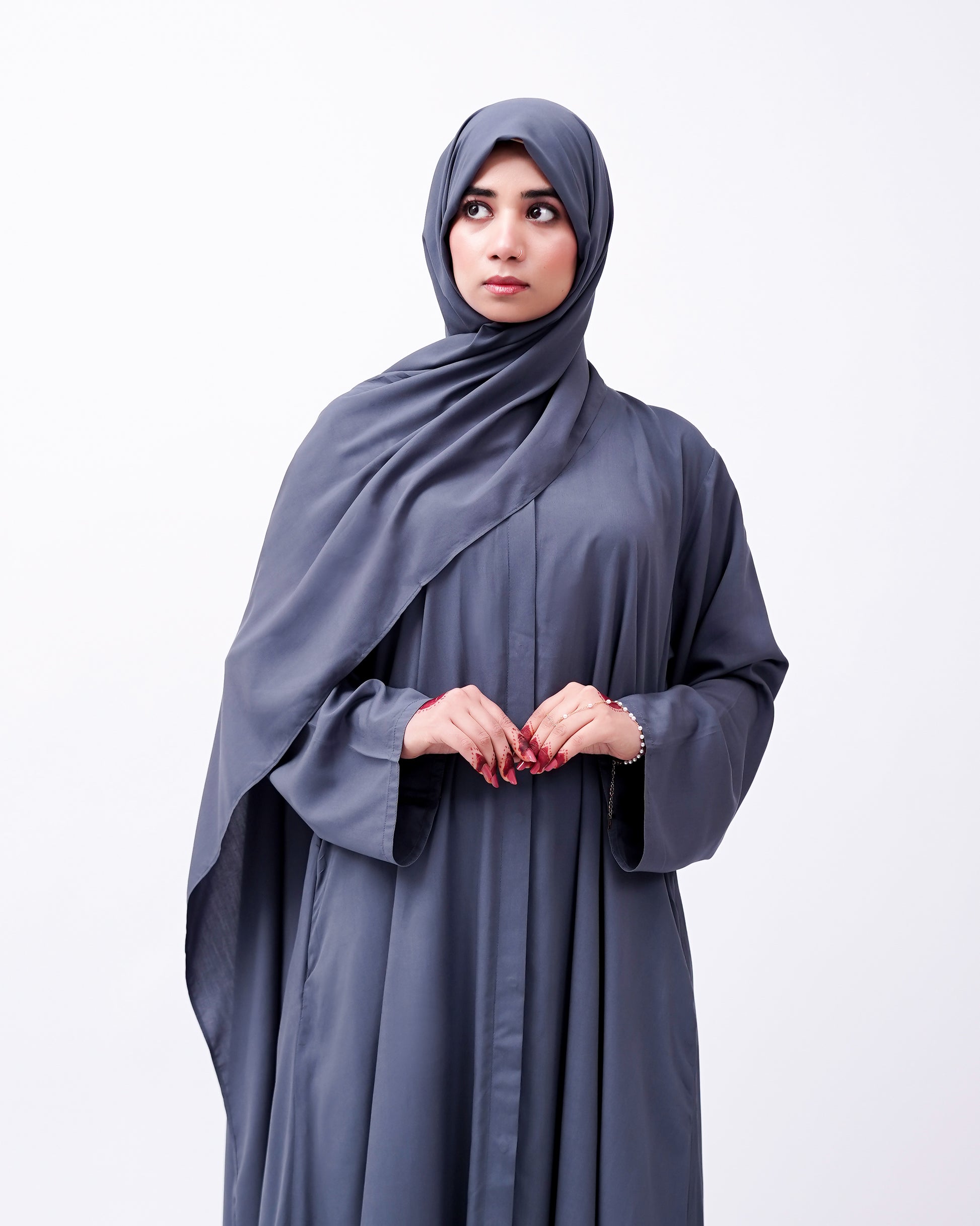 Front open 0121-P Malai Lawn-Grey-
