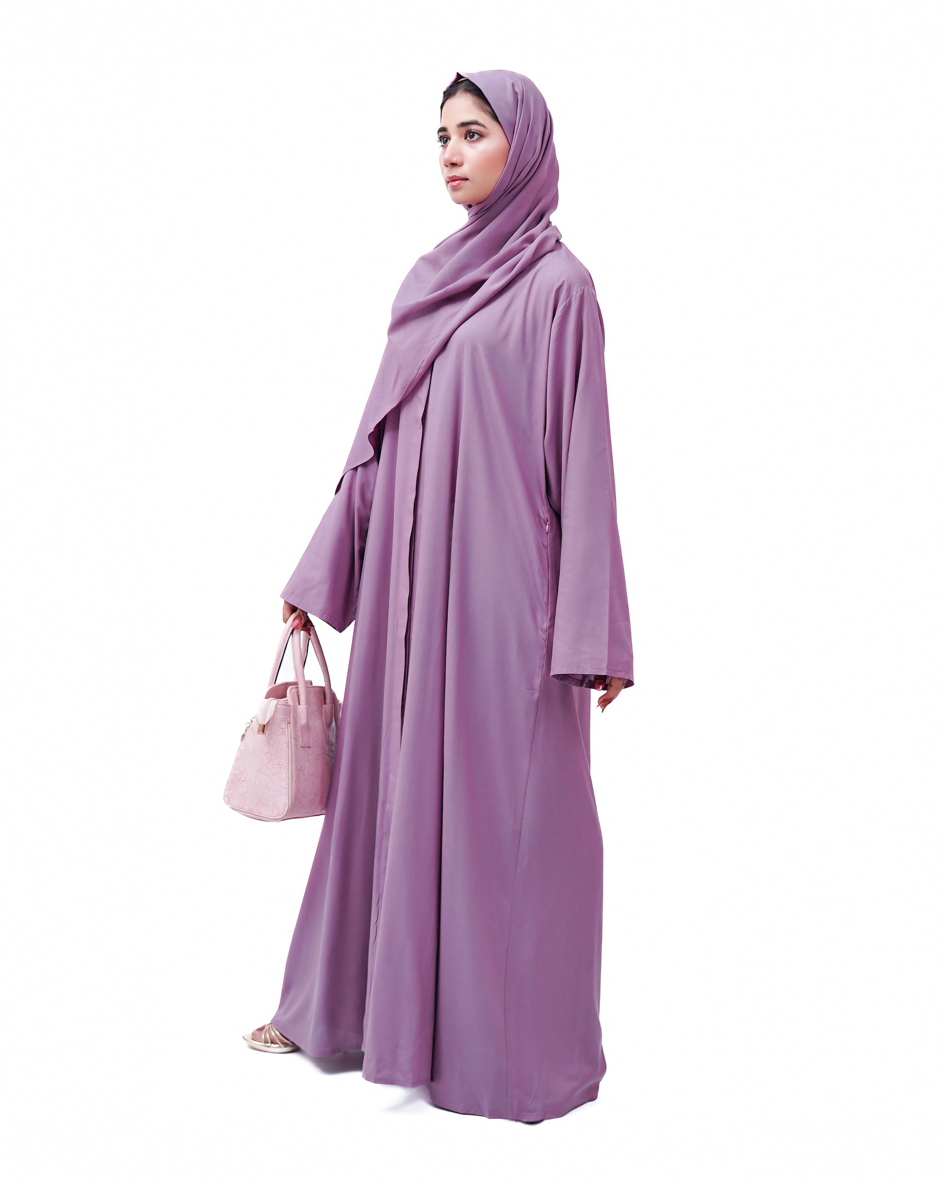Front open 0121-P Malai Lawn-Purple-
