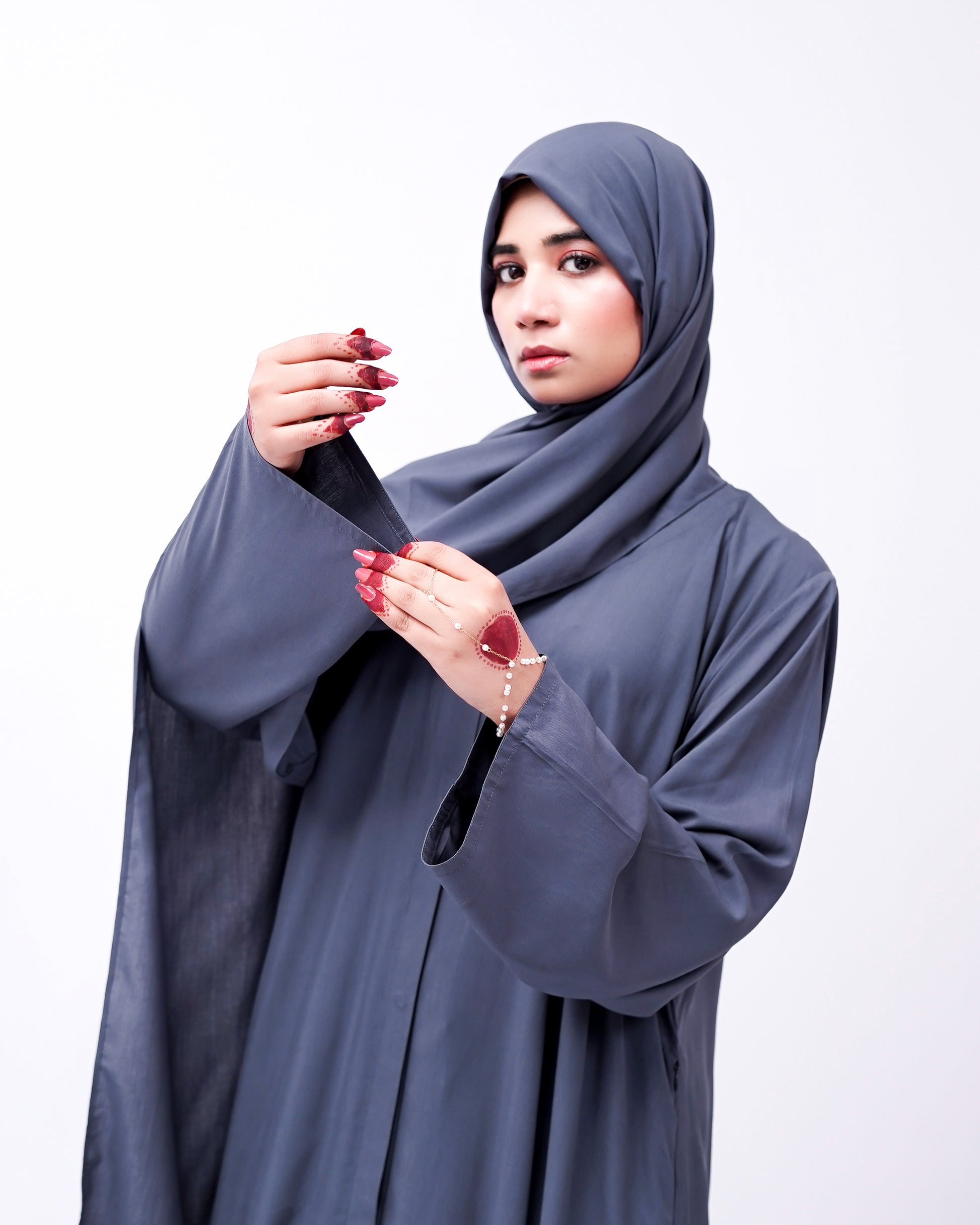 Front open 0121-P Malai Lawn-Grey-