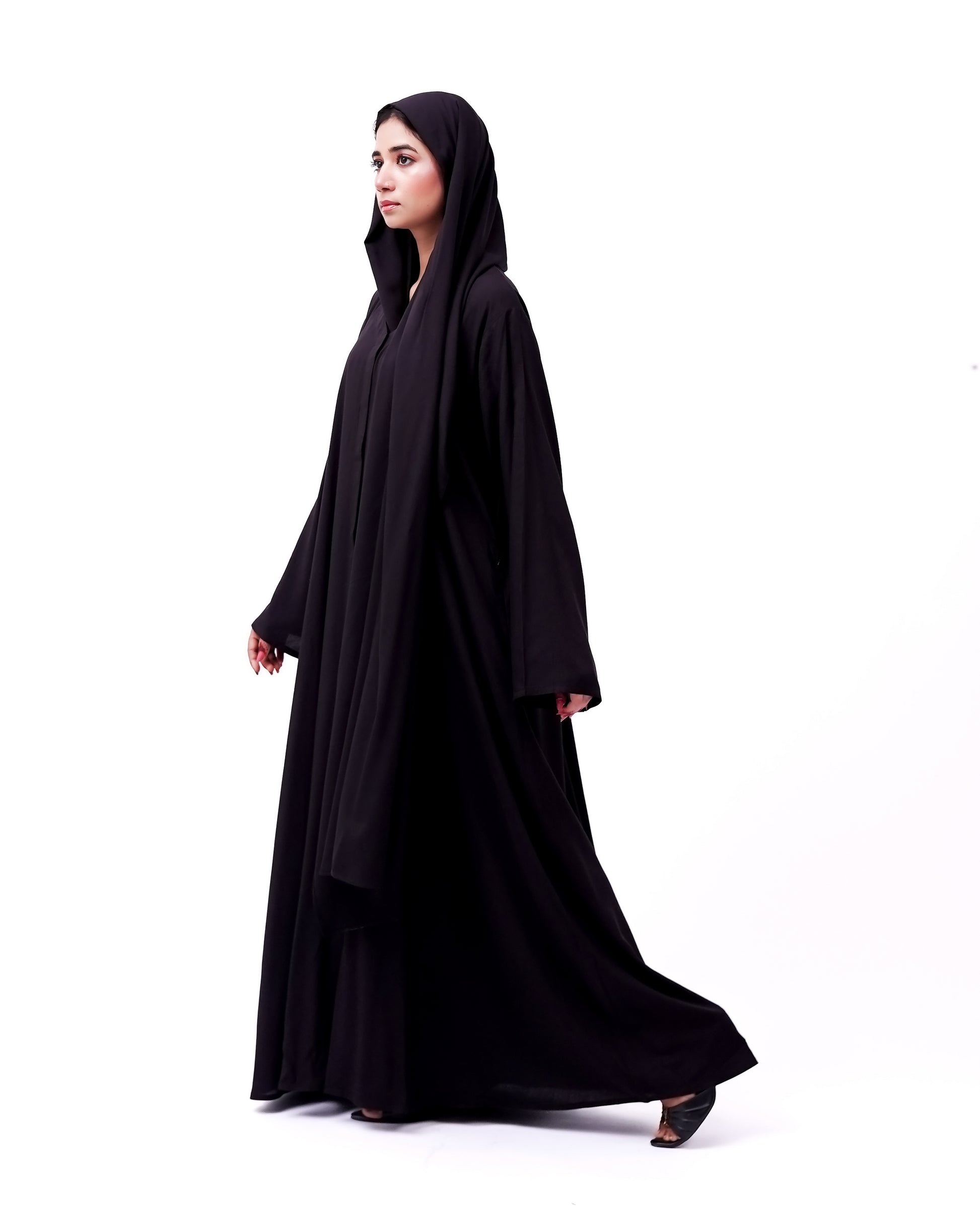 Front open 0121-P Malai Lawn-Black-