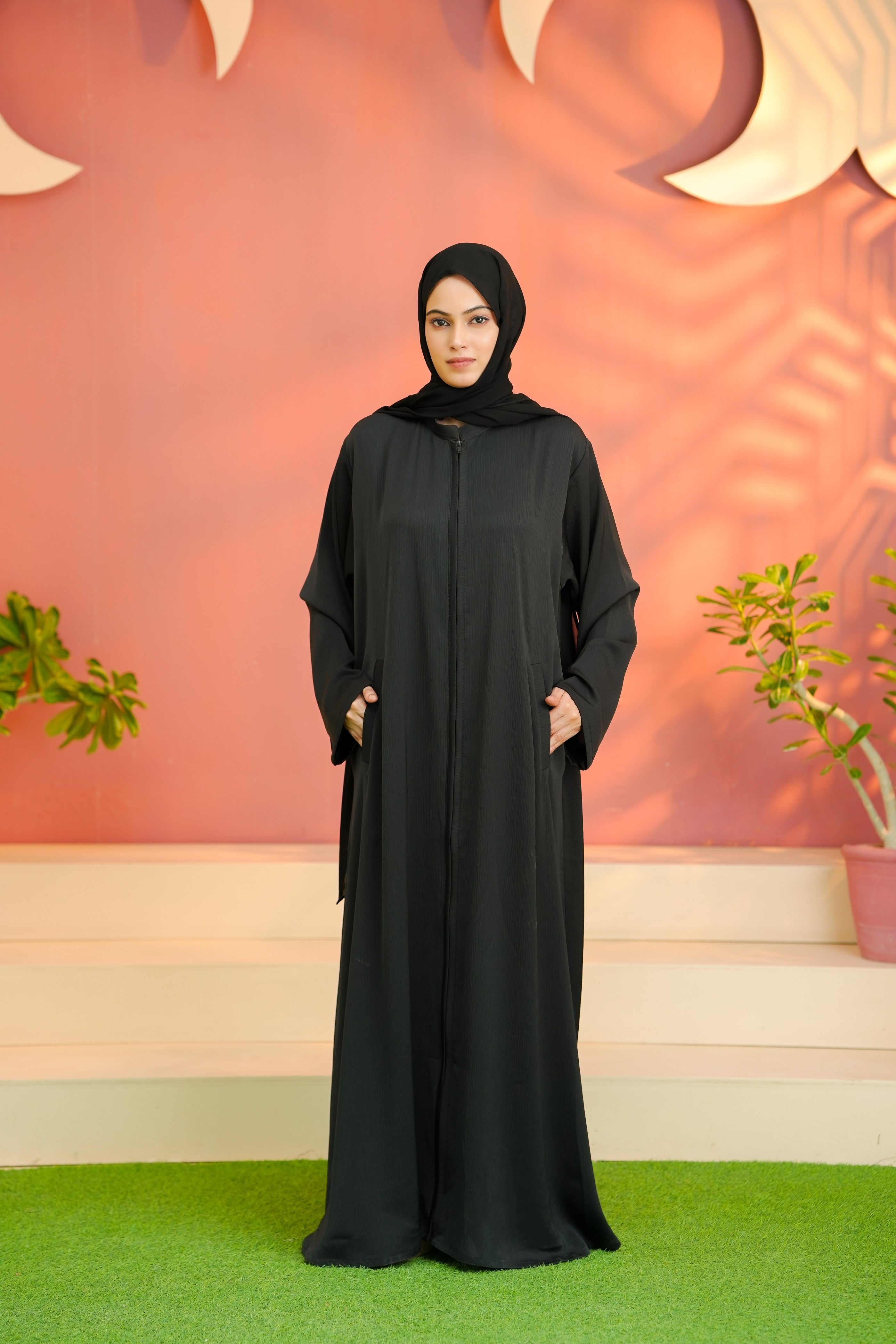 Front Open Zip 0118-R-250 -Black-