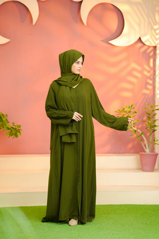 Front Open 0121-P -Mehandi green-