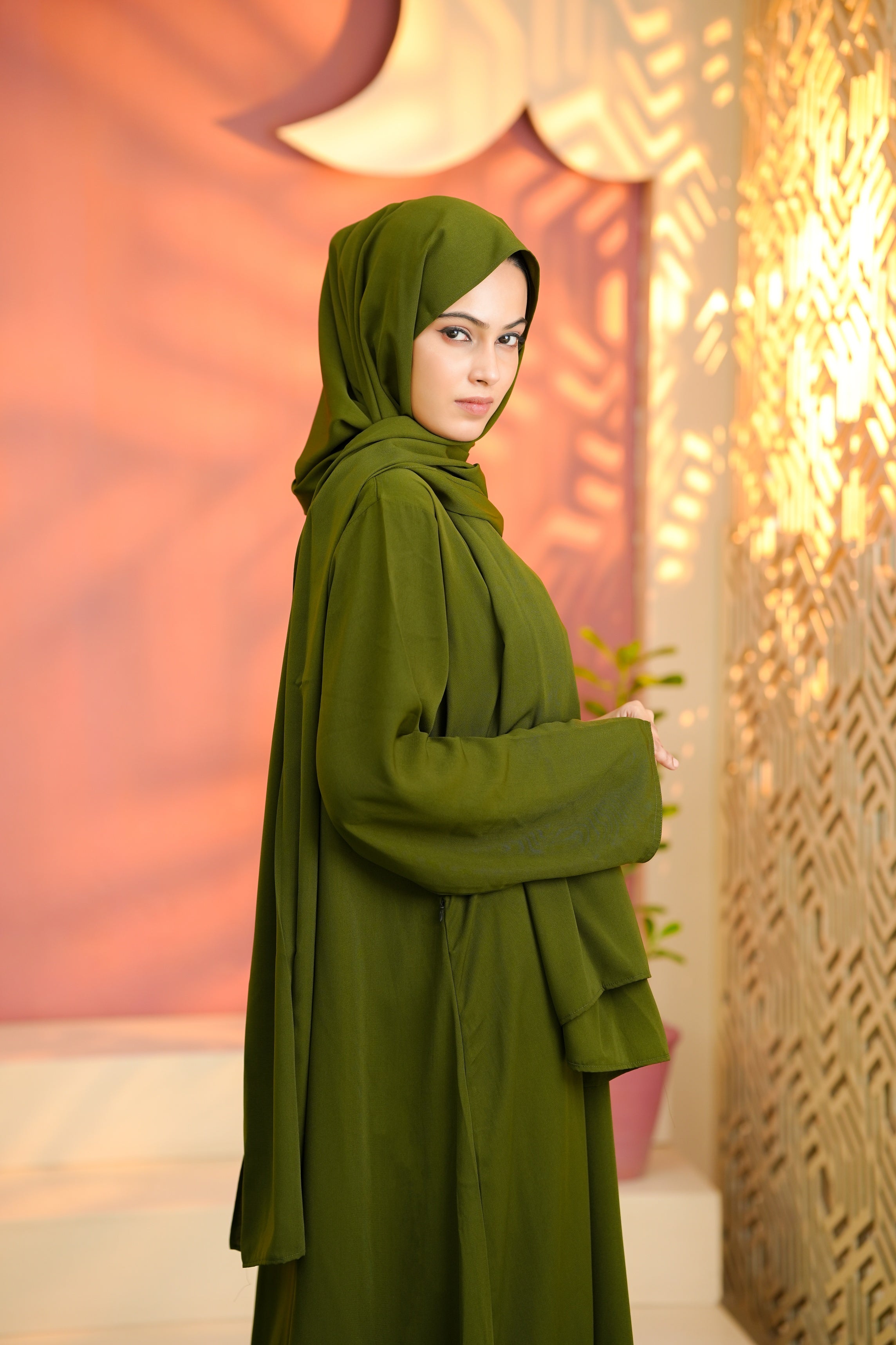 Front Open 0121-P -Mehandi green-